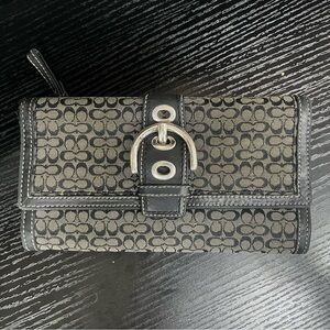 Coach Black and Gray Signature Clutch